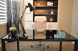 Office Movers Sydney & Sutherland home office with desk chair and other office items 